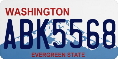 WA license plate ABK5568
