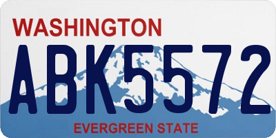 WA license plate ABK5572