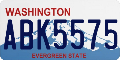 WA license plate ABK5575