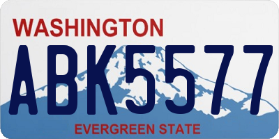 WA license plate ABK5577