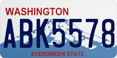 WA license plate ABK5578