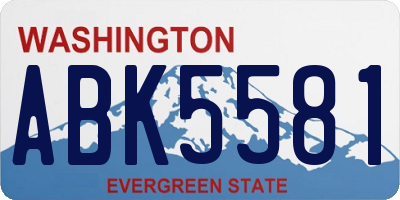 WA license plate ABK5581
