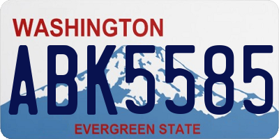WA license plate ABK5585