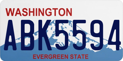 WA license plate ABK5594