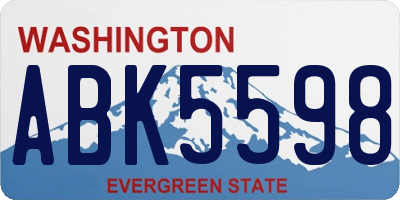 WA license plate ABK5598