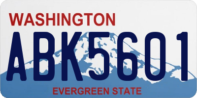 WA license plate ABK5601