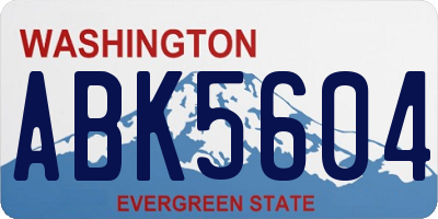 WA license plate ABK5604