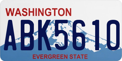WA license plate ABK5610