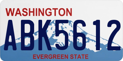 WA license plate ABK5612