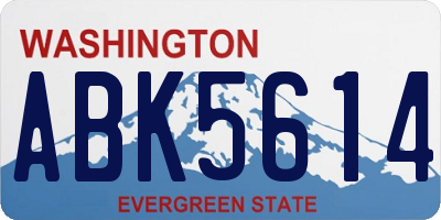 WA license plate ABK5614
