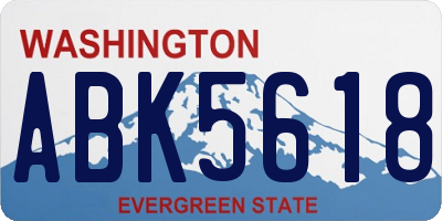 WA license plate ABK5618