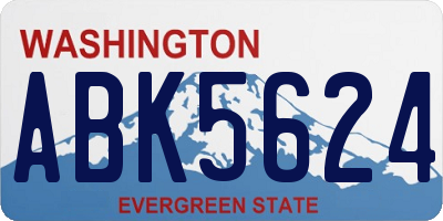 WA license plate ABK5624