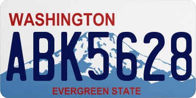 WA license plate ABK5628