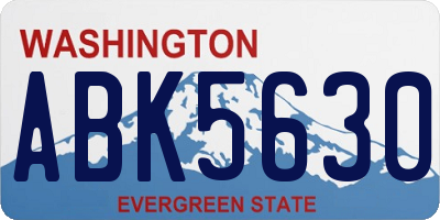 WA license plate ABK5630