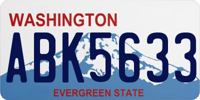 WA license plate ABK5633