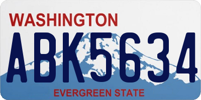 WA license plate ABK5634