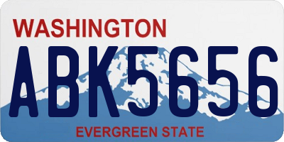 WA license plate ABK5656