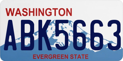 WA license plate ABK5663