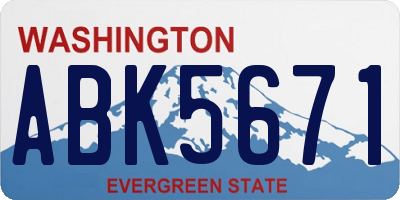 WA license plate ABK5671