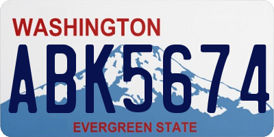 WA license plate ABK5674