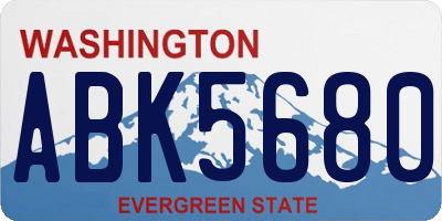 WA license plate ABK5680
