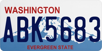 WA license plate ABK5683