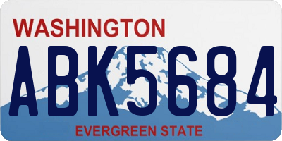 WA license plate ABK5684