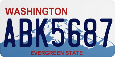 WA license plate ABK5687