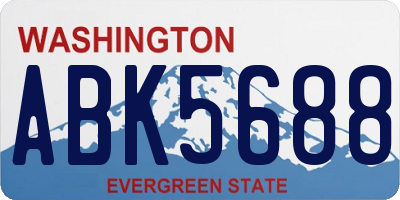 WA license plate ABK5688