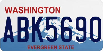 WA license plate ABK5690