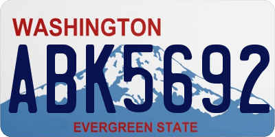 WA license plate ABK5692