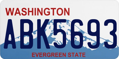 WA license plate ABK5693