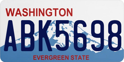 WA license plate ABK5698