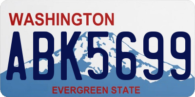 WA license plate ABK5699