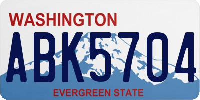 WA license plate ABK5704