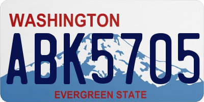 WA license plate ABK5705