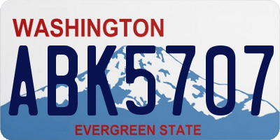 WA license plate ABK5707