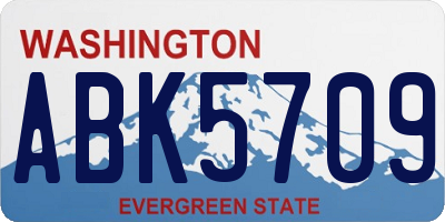 WA license plate ABK5709
