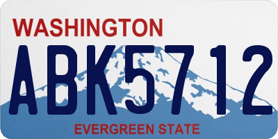 WA license plate ABK5712