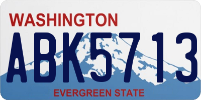 WA license plate ABK5713