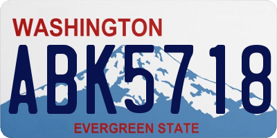 WA license plate ABK5718