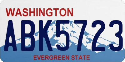 WA license plate ABK5723