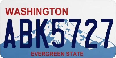 WA license plate ABK5727