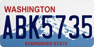 WA license plate ABK5735