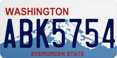 WA license plate ABK5754