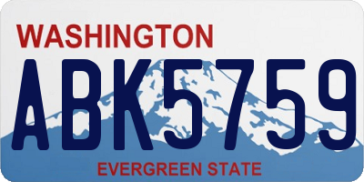 WA license plate ABK5759