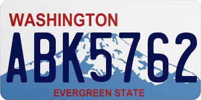 WA license plate ABK5762