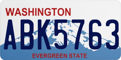 WA license plate ABK5763