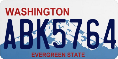 WA license plate ABK5764