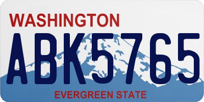 WA license plate ABK5765
